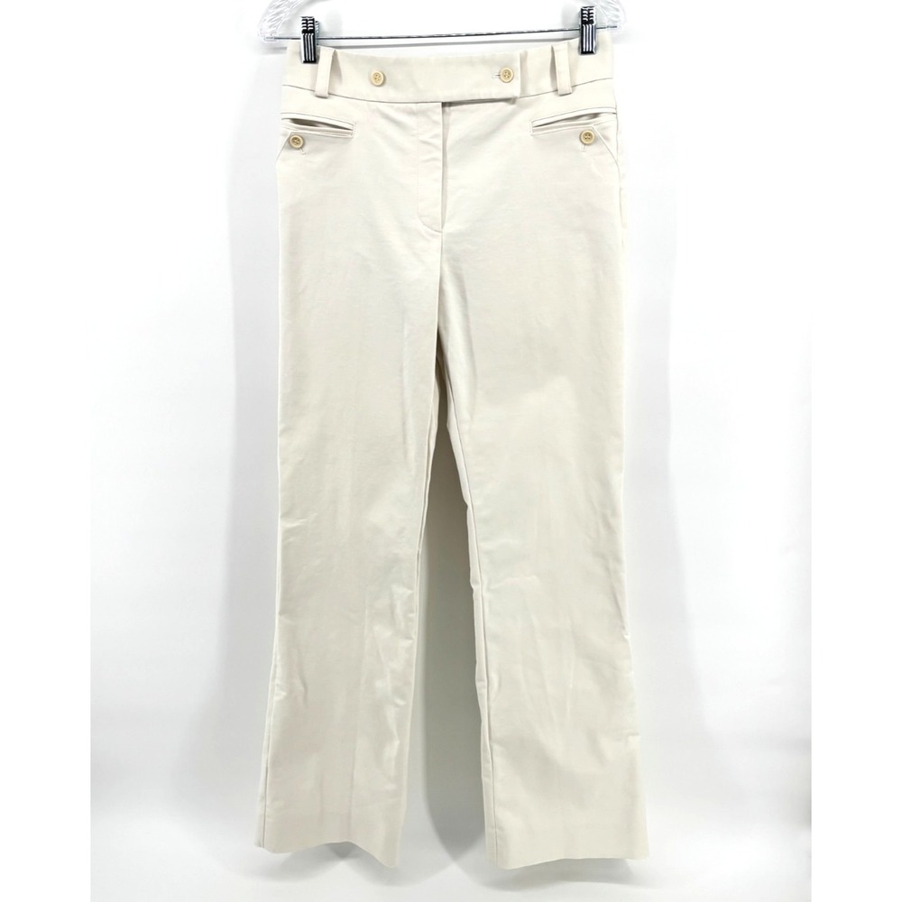 Etcetera Women Pants Sz 6 Cream Ivory Straight Leg Stretch Career Polished